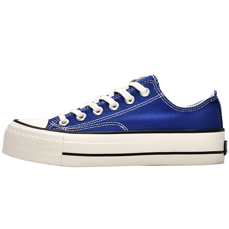 Damen Plateau-Sneaker aus robustem Canvas mit klassischem Schnürdesign und flexibler Sohle Drune