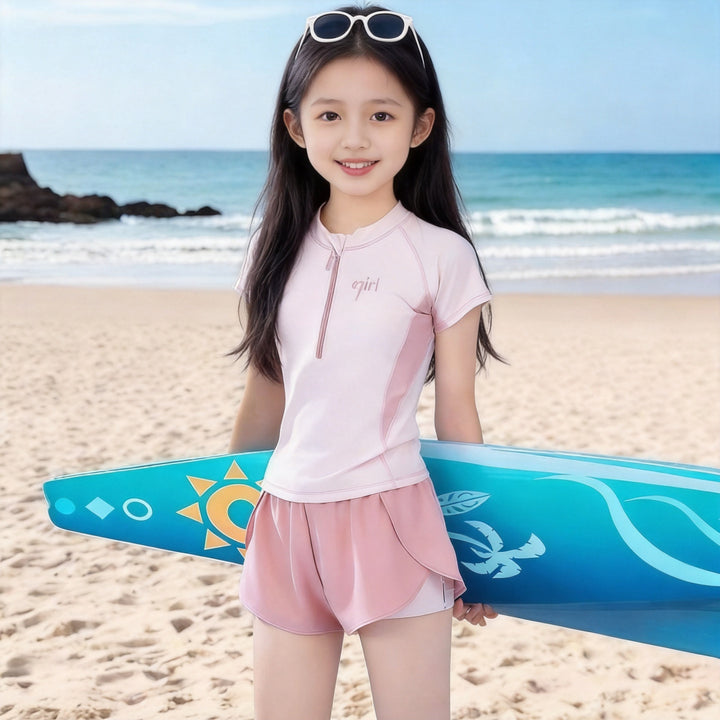 Damen UV-Schutz Bade-Set mit kurzem Arm und kurzer Hose Drune