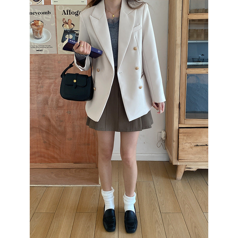 Damen klassische Doppelreiher Blazer Drune
