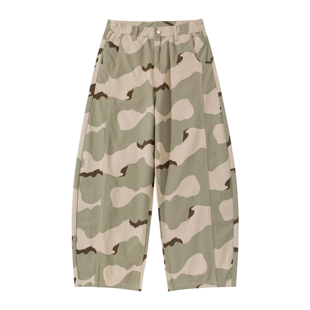 Damen Weite Cropped Cargohose im Camouflage Utility‑Look Drune