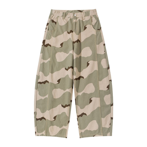 Damen Weite Cropped Cargohose im Camouflage Utility‑Look Drune