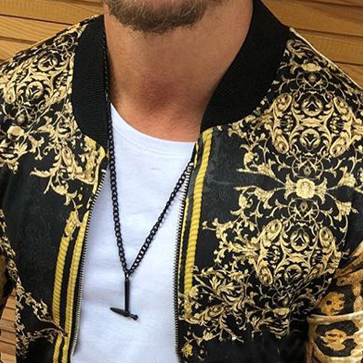 Herren Bomberjacke mit kunstvollem Muster und strapazierfähigem Material Drune