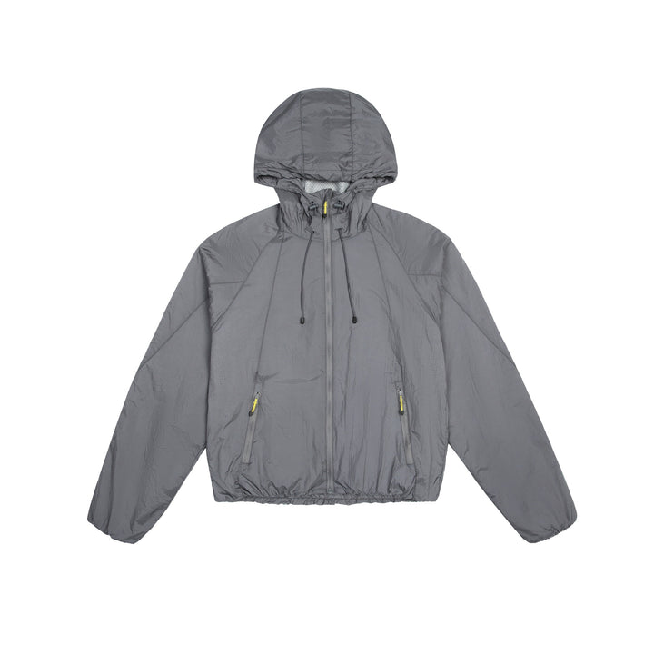 Unisex Leichter Windbreaker mit verstellbarer Kapuze, packbarer Nylonjacke Drune