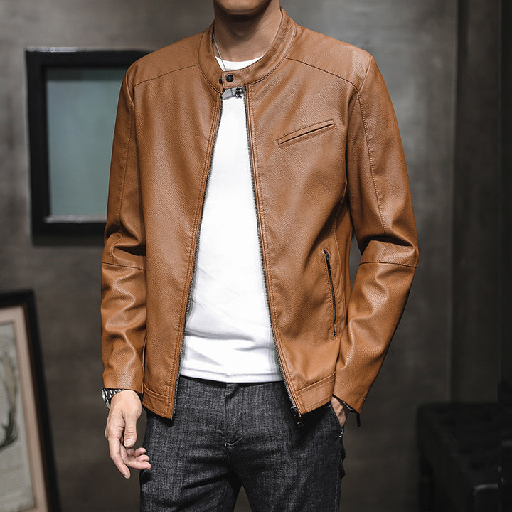 Herren Moderne Kunstlederjacke Drune