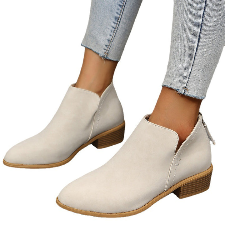 Damen nan schlanke knöchelhohe Stiefelette aus Microvelours mit verdecktem Fersenreissverschluss und leichtem Blockabsatz Drune