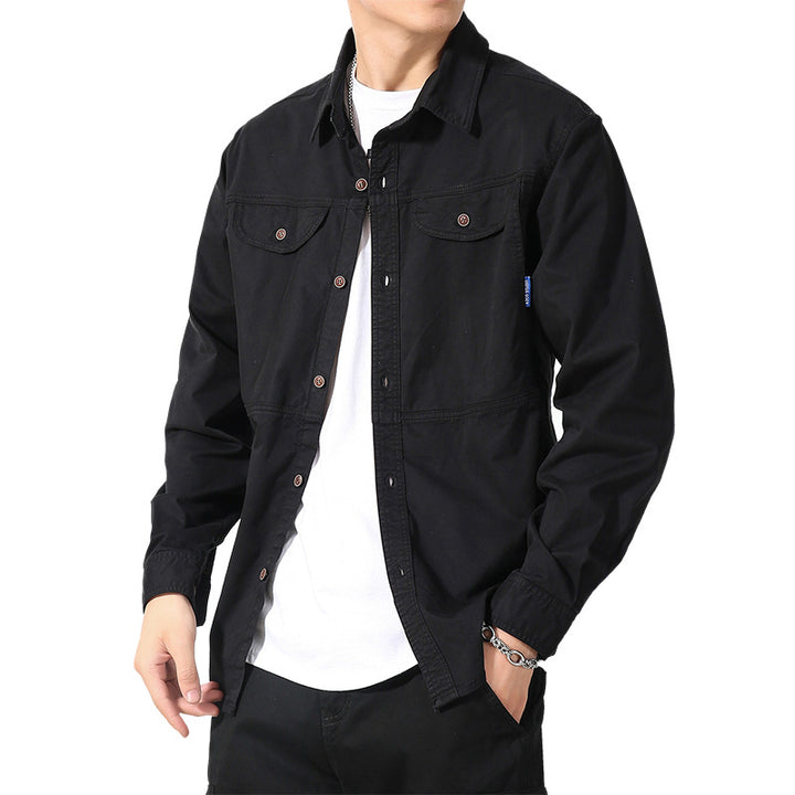 Herren Overshirt aus Baumwoll-Twill mit Brustklappen und entspanntem Regular-Fit Drune