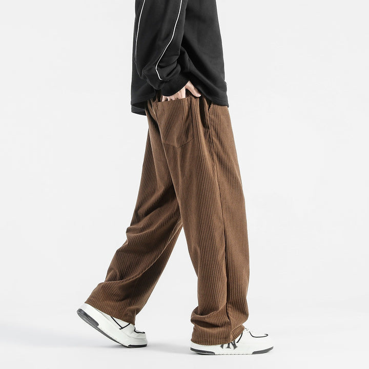 Herren Weitgeschnittene Streifenstahlhose Drune