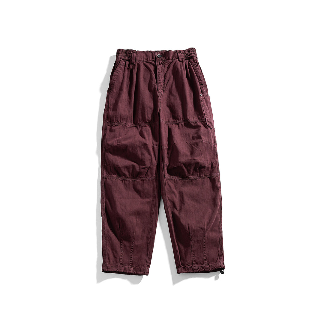 Herren relaxed Utility-Hose mit elastischem Bund, verstärkten Knien und Kordelabschluss Drune
