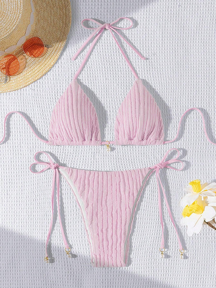 Damen Triangle-Bikini mit strukturiertem Design und verstellbaren Trägern Drune