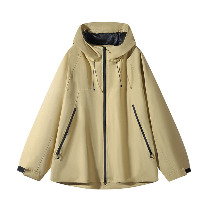 Herren Zweilagige Colorblock-Softshell-Kapuzenjacke im Urban‑Outdoor‑Cut Drune