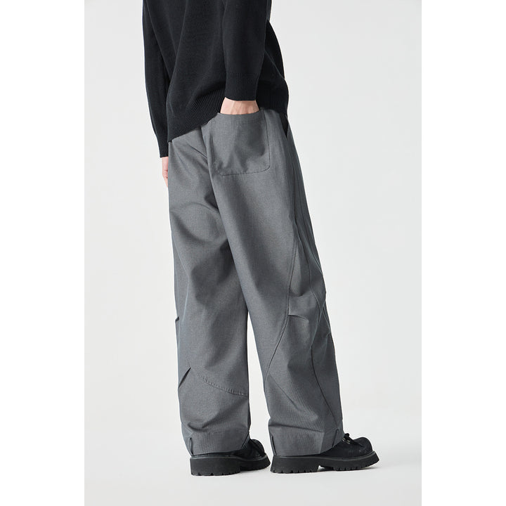 Herren Weite Cropped Cargohose mit Tunnelzug und Kniefalten Drune