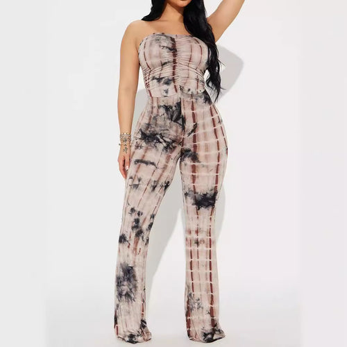 Damen Strapless Jumpsuit mit Raffungen und lässigem Schnitt Drune