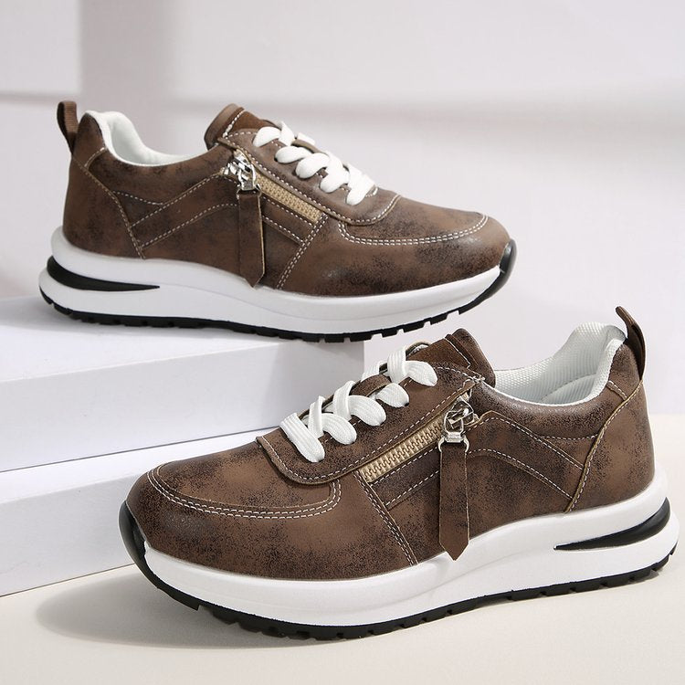 Damen Plateausneaker mit Reißverschluss‑Detail und gepolstertem Komfortfußbett Drune