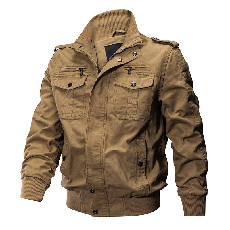 Herren nan robuste Field-Bomberjacke mit Reißverschluss, Schulterklappen und mehreren funktionalen Taschen Drune