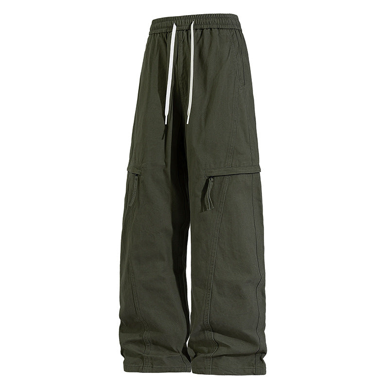 Herren Weite Cargo-Jogginghose im Baggy‑Schnitt mit Kordelbund & Mehrfachtaschen Drune