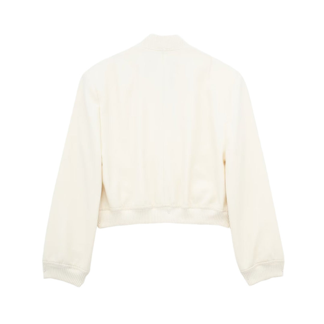 Damen Kurze Boxy‑Blousonjacke mit verdeckten Druckknöpfen, Pattentaschen und geripptem Saum Drune