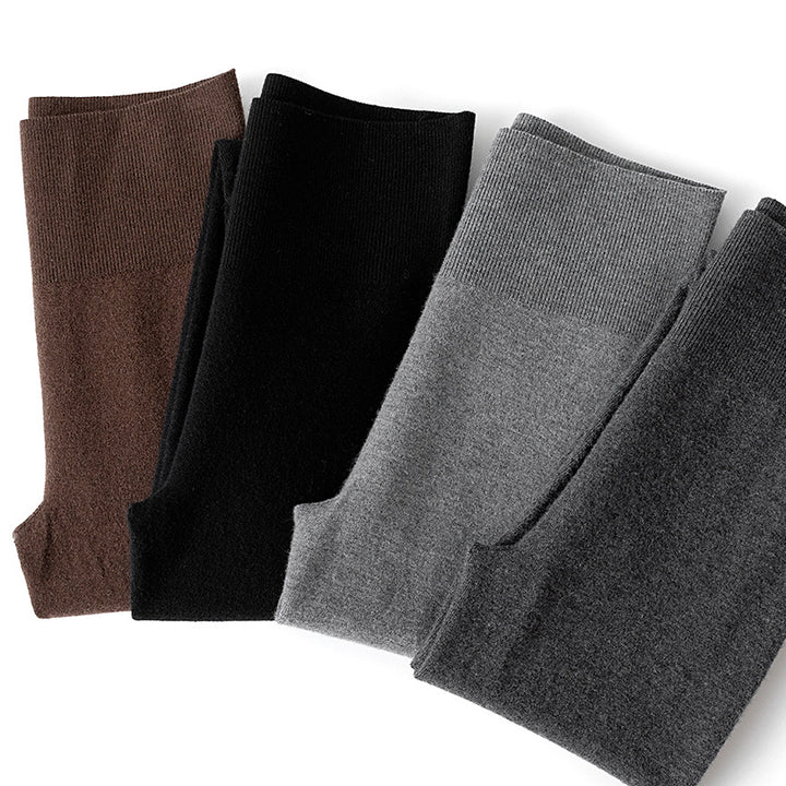 Damen Thermo-Leggings aus Feinstrick mit hohem Bund und Rippbündchen Drune
