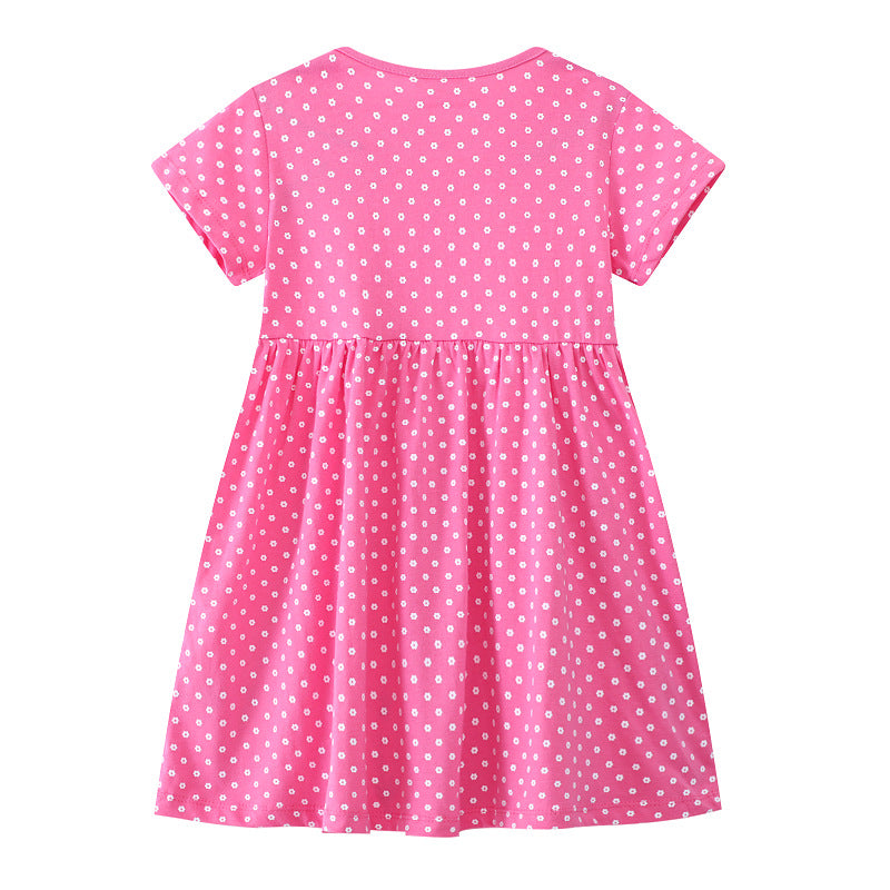 Mädchen Baumwollkleid mit niedlichem Giraffenmuster Drune