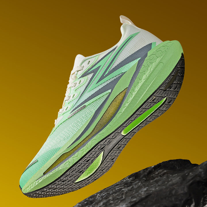 Unisex dynamische Straßenlaufschuhe mit gebogener Rocker‑Zwischensohle, reaktiver EVA‑Dämpfung und atmungsaktivem Strickobermaterial Drune