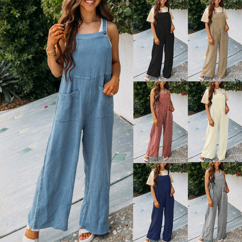 Damen lässiger Overall mit praktischen Taschen und verstellbaren Trägern Drune