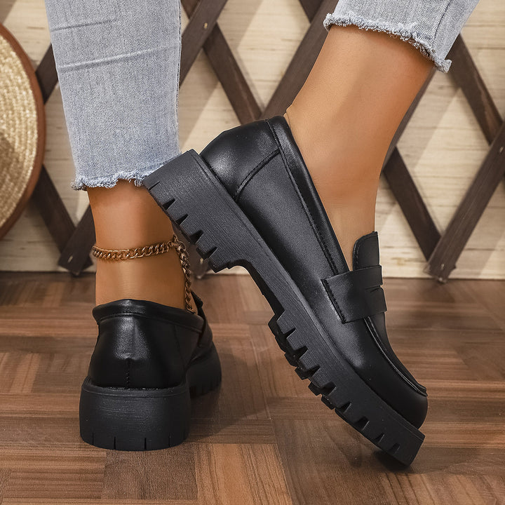 Damen Chunky Loafers im modernen Stil mit rutschfester Profilsohle Drune