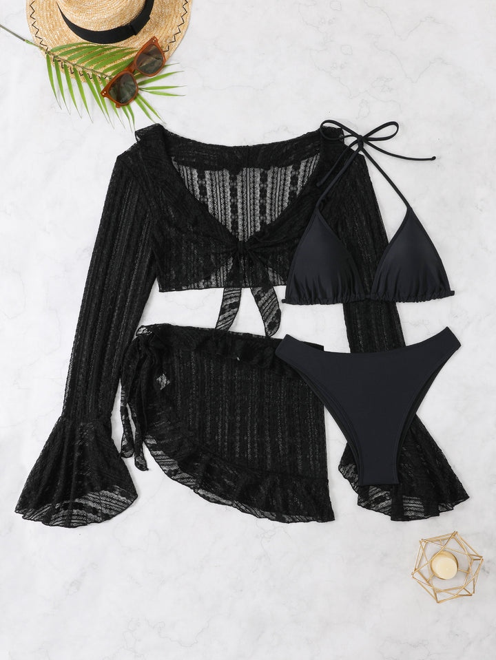 Damen Bikini-Set mit schickem Wickeloberteil und dekorativem Rock Drune