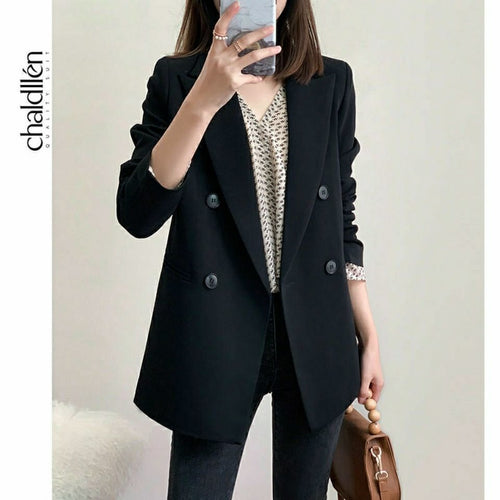 Damen Eleganter Doppelreiher Blazer Drune