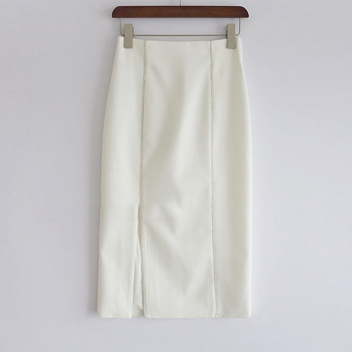 Damen Eleganter Bleistiftrock mit seitlichem Schlitz und feinem Stoff Drune