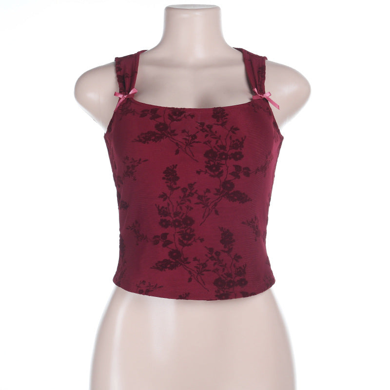 Damen Blumendesign Crop-Top Drune