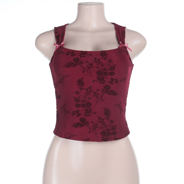 Damen Blumendesign Crop-Top Drune