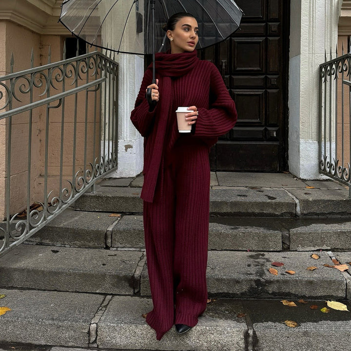Damen Strickanzug mit weitem Schnitt und elegantem Design Drune