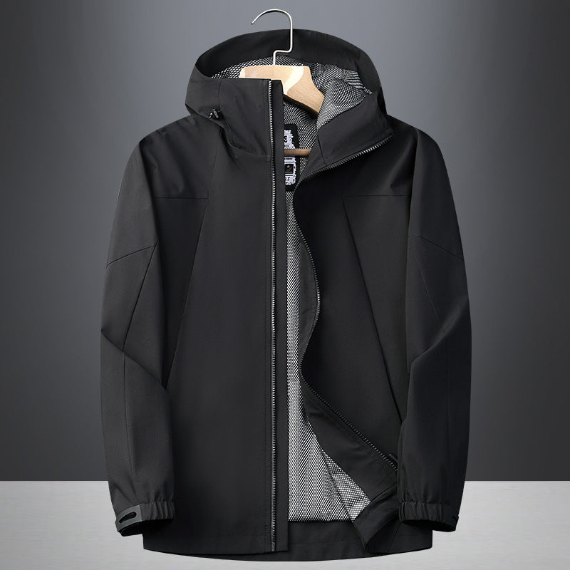Herren Leichte Softshell‑Regenjacke mit atmungsaktivem Meshfutter und Kapuze Drune