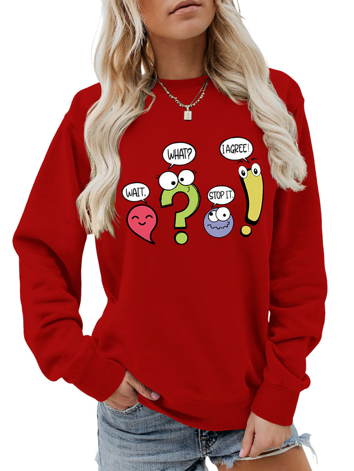 Damen lässiger Pullover mit humorvollem Print Drune