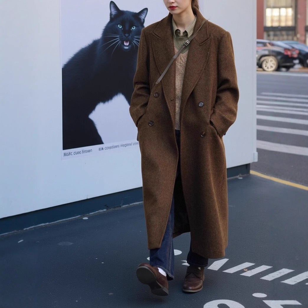 Damen Elegante und moderne Wool Trenchcoat Drune