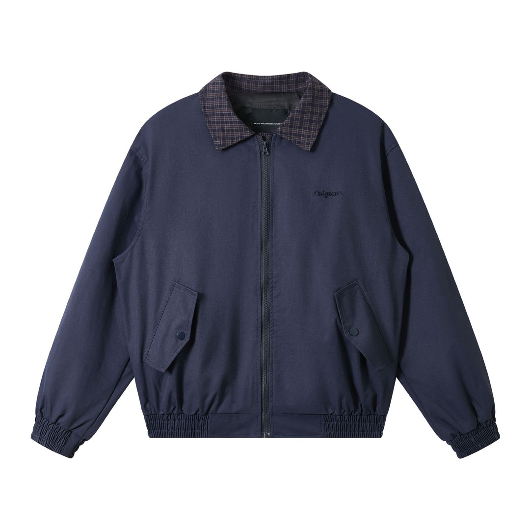 Herren Oversize‑Blousonjacke mit Karokragen und aufgesetzten Pattentaschen Drune