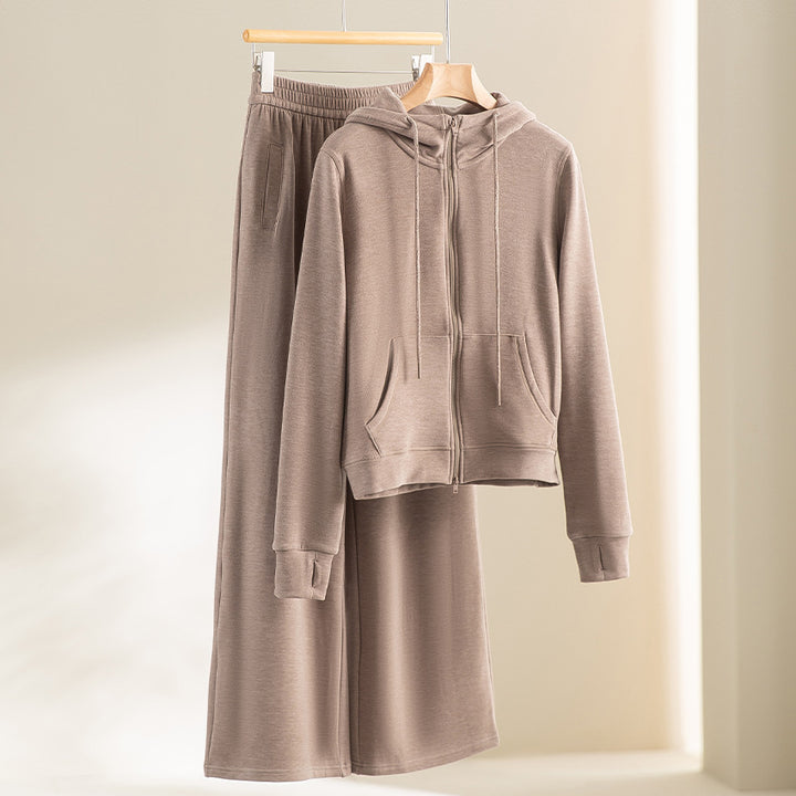 Damen weite Lounge-Hose mit elastischem Bund und Eingrifftaschen Drune