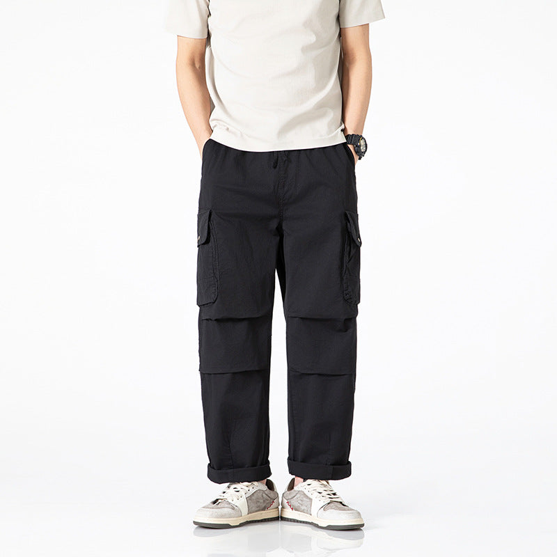 Herren Relaxed-Fit Multi-Taschen Cargo-Hose aus leichtem Baumwollmix Drune
