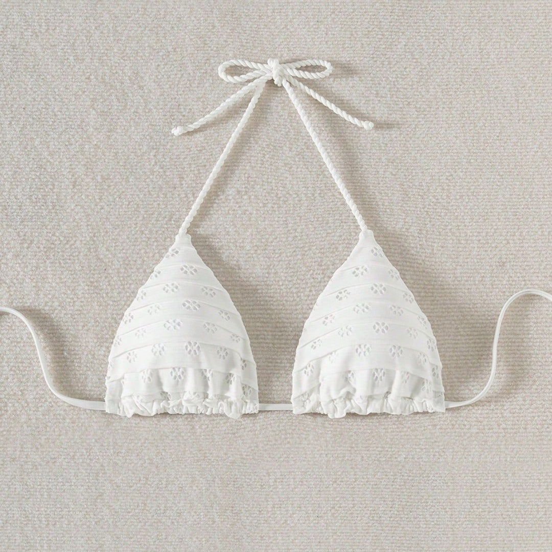 Damen Triangel-Bikini mit verspielten Rüschendetails Drune