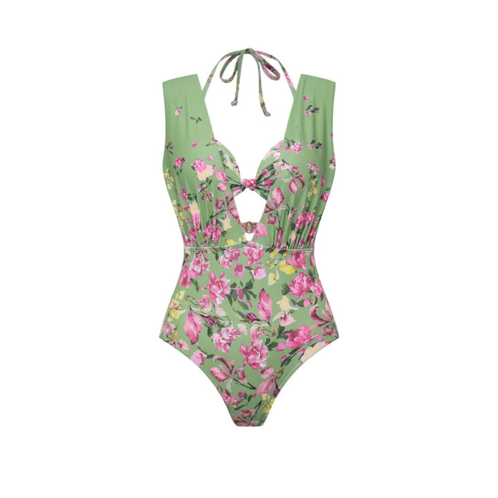 Damen Bikiniset mit floralem Schnitt und elegantem Maxirock Drune