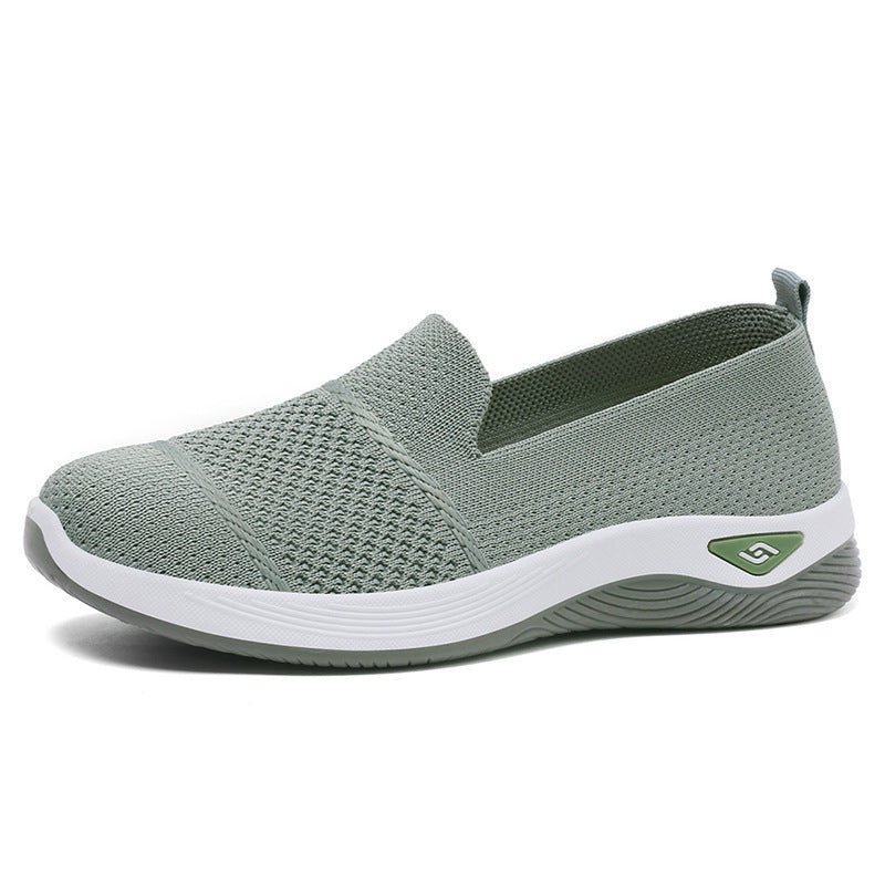 Damen Leichte Slip-On Freizeitschuhe mit atmungsaktiver Strickoberfläche Drune