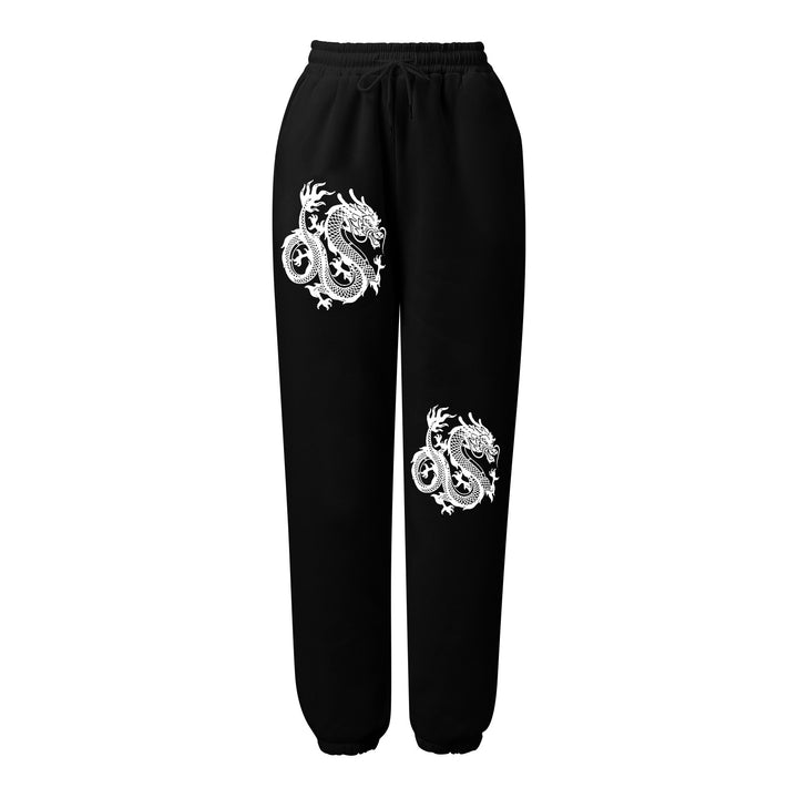 Damen nan weite Jogginghose hochgeschnitten mit seitlichem Statementprint und elastischem Bund Drune