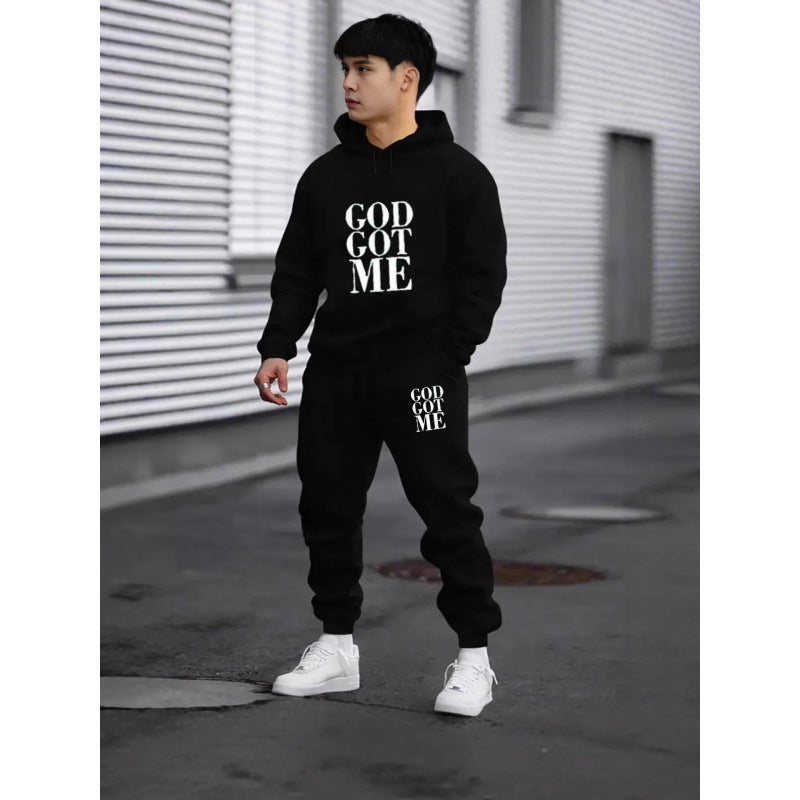 Herren Fragen Hoodie und Jogginghose Set Drune