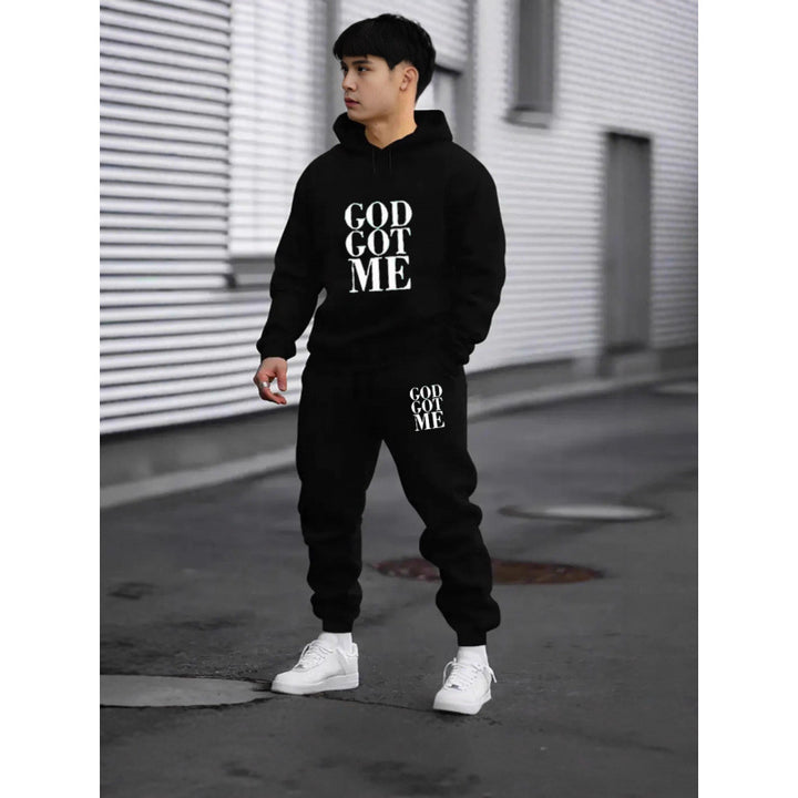 Herren Fragen Hoodie und Jogginghose Set Drune