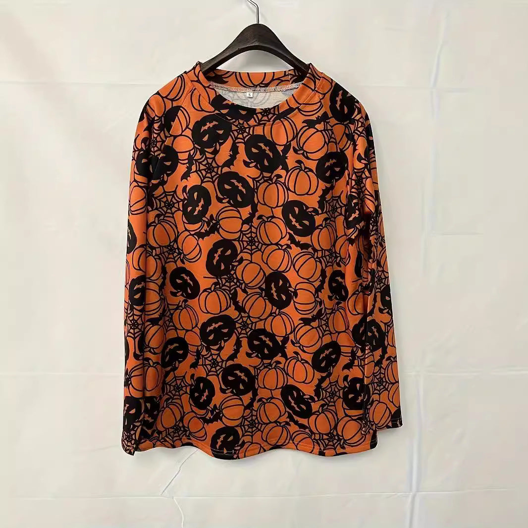 Damen lässiges Sweatshirt mit Halloween-Motiv und bequemer Passform Drune