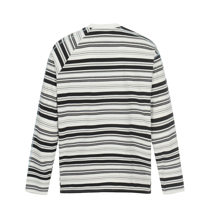 Unisex Gestreiftes Langarmshirt mit kontrastierenden Ziernähten Drune
