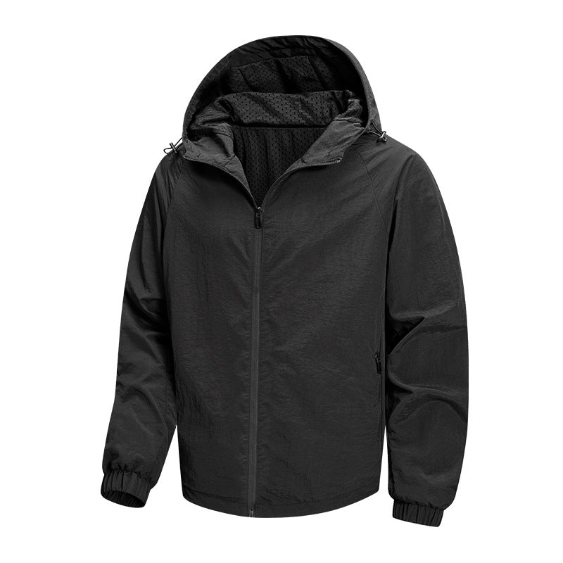 Herren Leichte Übergangsjacke mit Kapuze und atmungsaktiven Einsätzen Drune