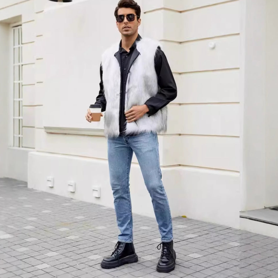 Herren Kunstpelz Weste im modernen Design Drune