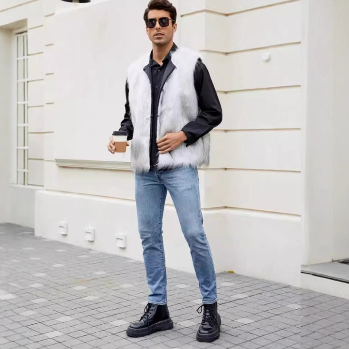 Herren Kunstpelz Weste im modernen Design Drune