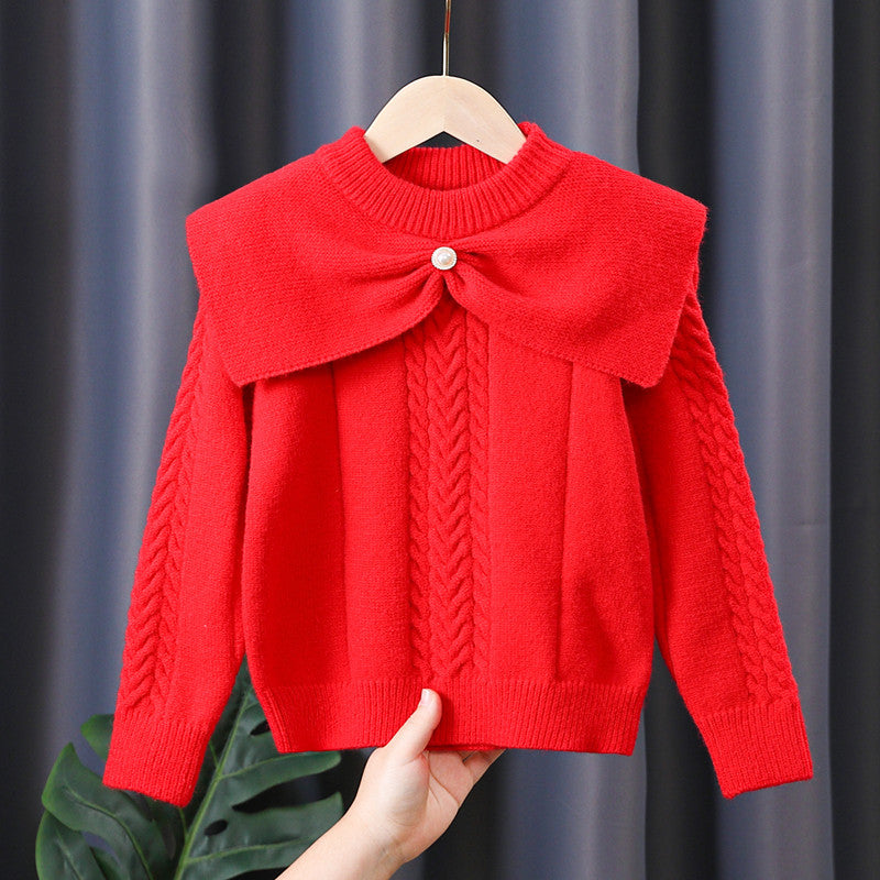 Damen Pullover mit trendigem Kragen und Zopfmuster Drune