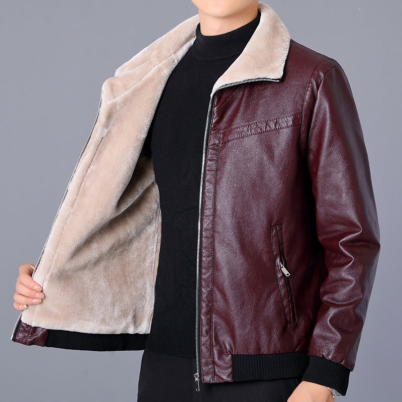 Herren Kunstlederjacke mit Teddyfutter Drune 1787738674